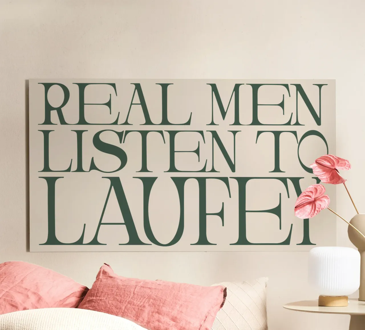Laufey Real Men Listen To Lfy alluminio dibond da carleemiller