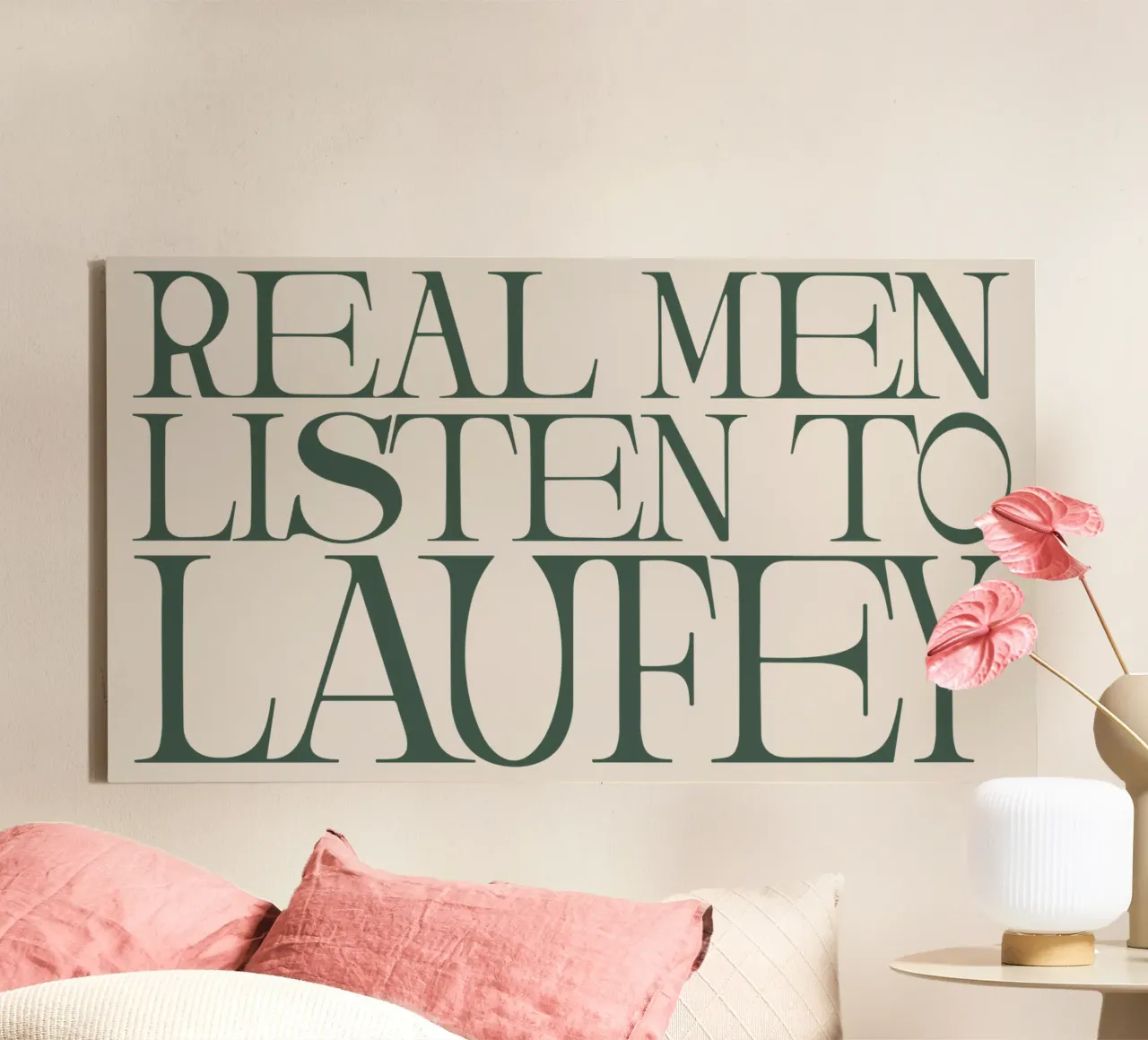 Laufey Real Men Listen To Lfy tela con Cornice a cassetta da carleemiller