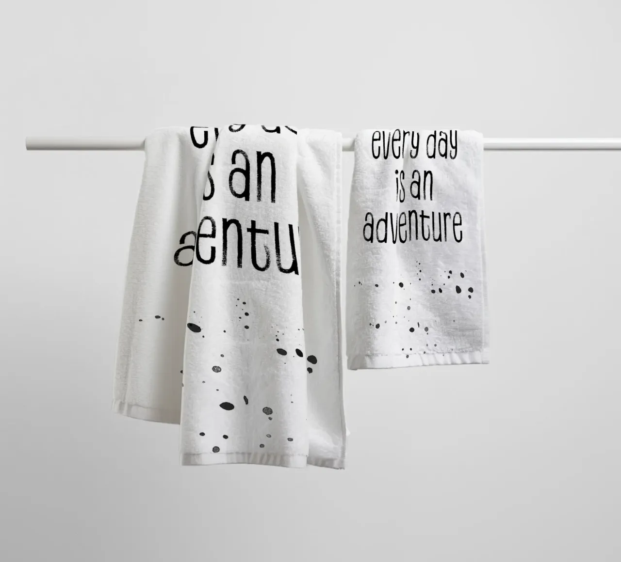 TEXT ART Every day is an adventure towel by Melanie Viola