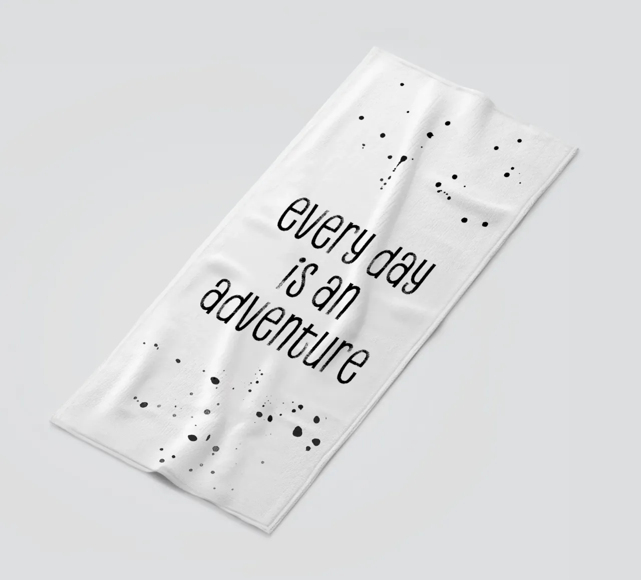 TEXT ART Every day is an adventure beach towel by Melanie Viola