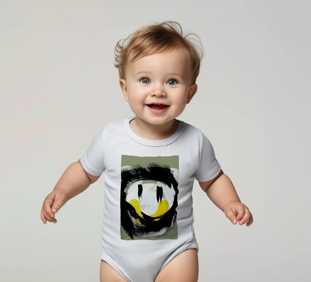 Happy Smiley Smile body neonato maniche corte da Doozal