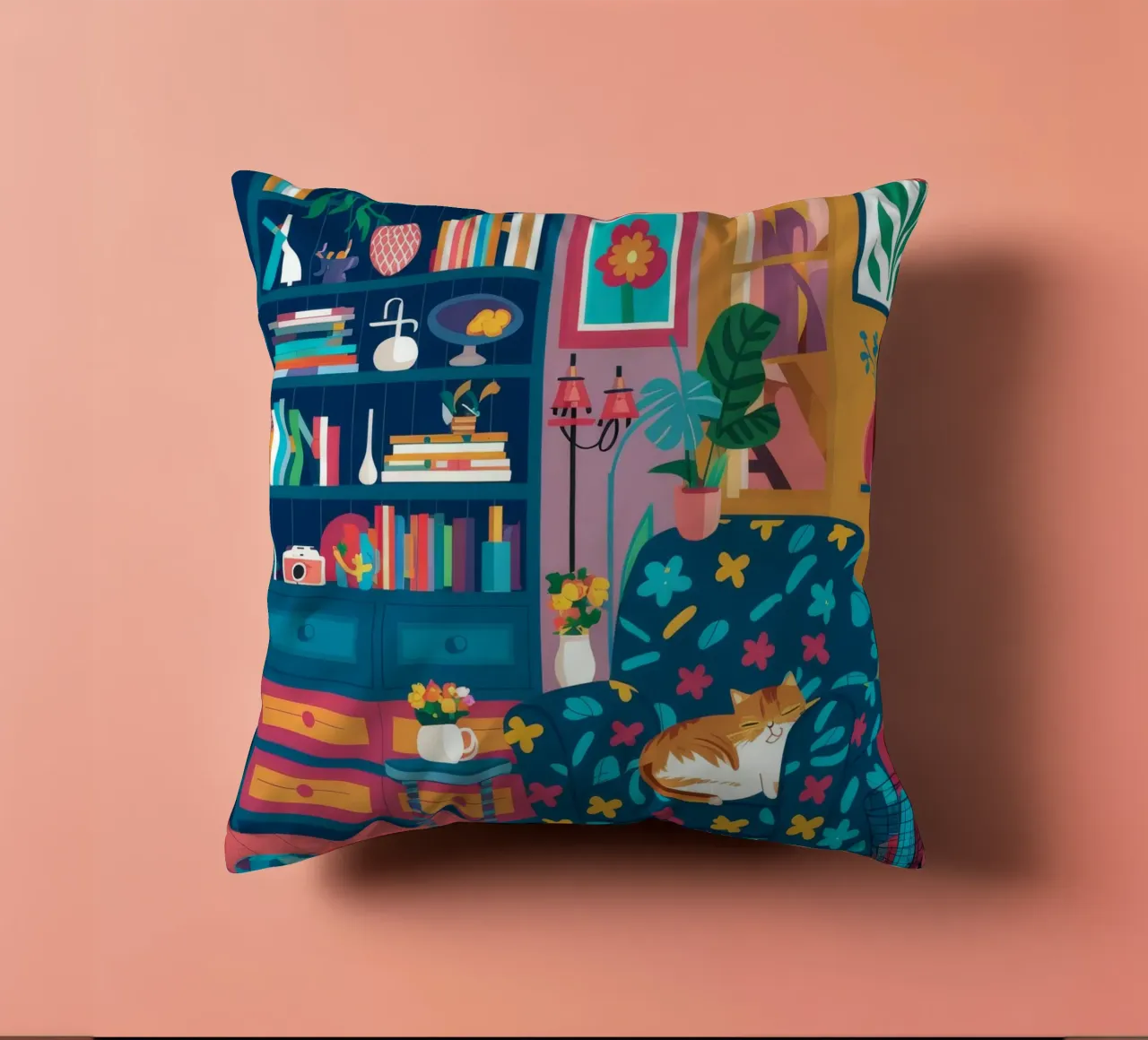 Leopard Print Reading Nook decorative cushion by FadeAura