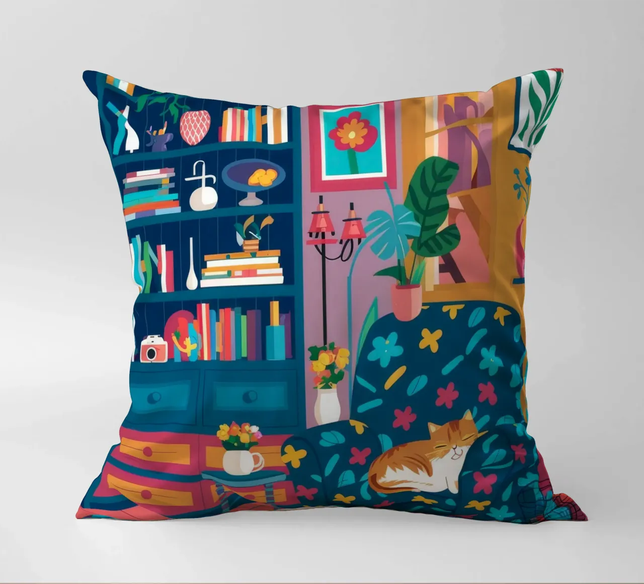 Leopard Print Reading Nook decorative cushion by FadeAura