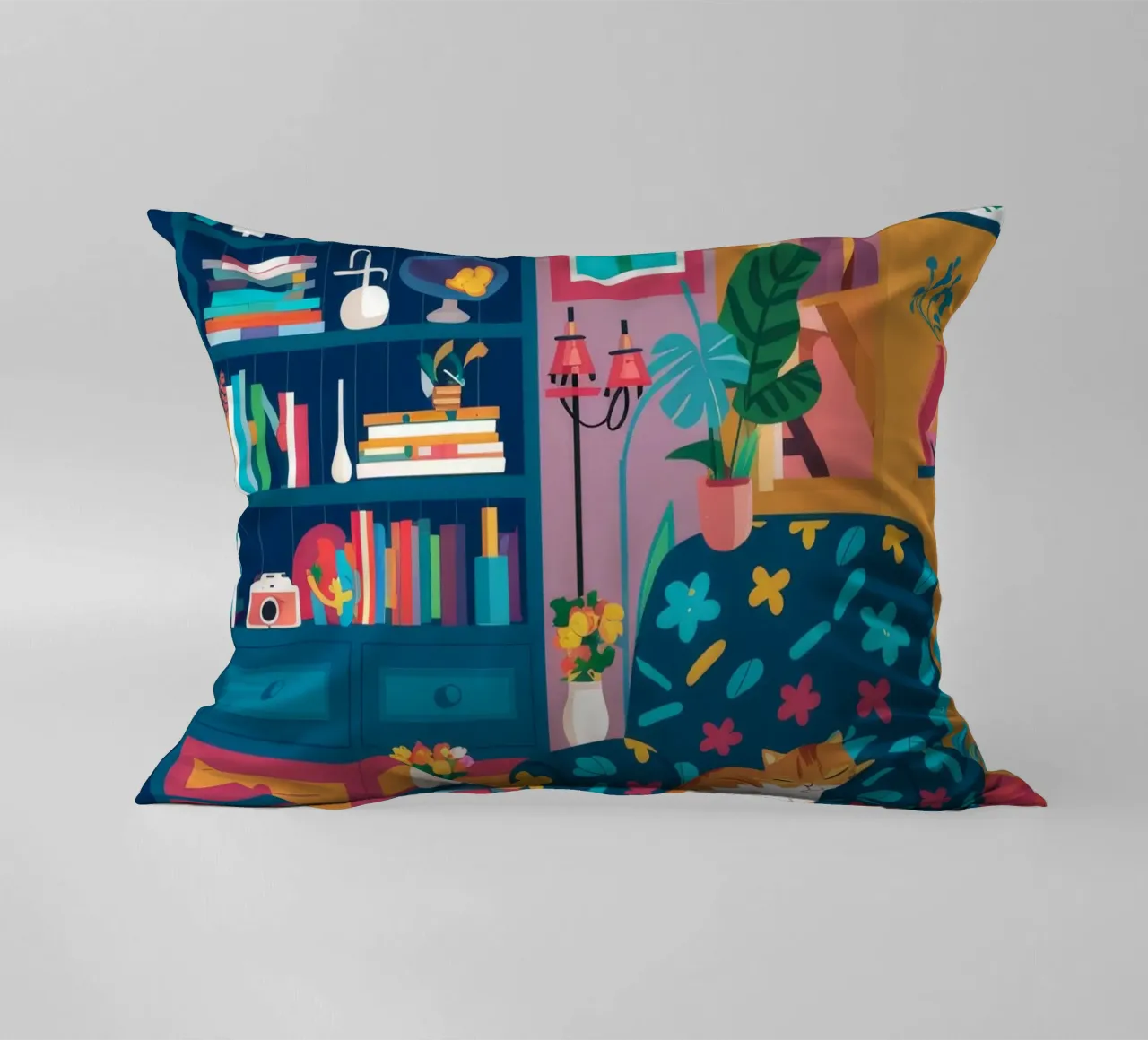 Leopard Print Reading Nook decorative cushion by FadeAura