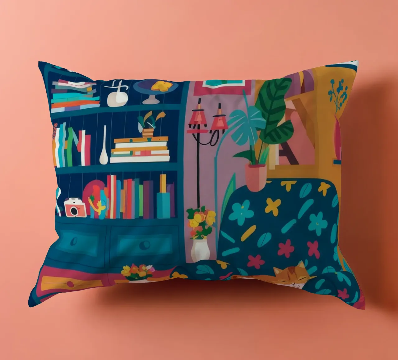 Leopard Print Reading Nook decorative cushion by FadeAura