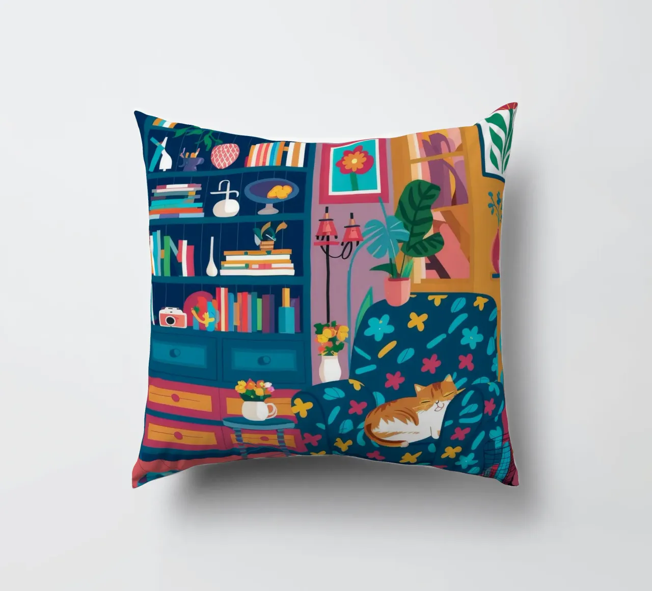 Leopard Print Reading Nook decorative cushion by FadeAura