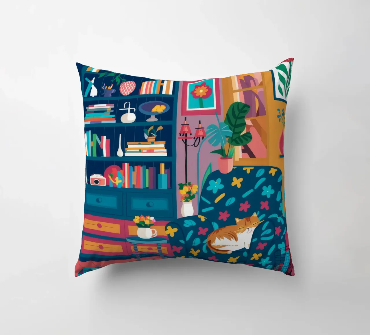 Leopard Print Reading Nook decorative cushion by FadeAura