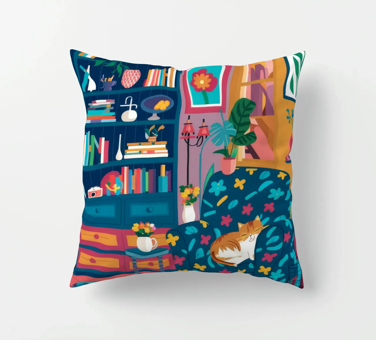 Leopard Print Reading Nook decorative cushion by FadeAura