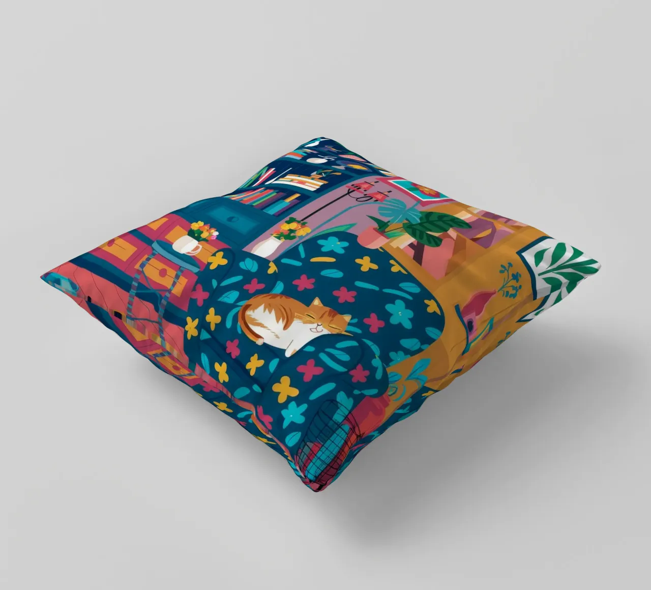 Leopard Print Reading Nook decorative cushion by FadeAura