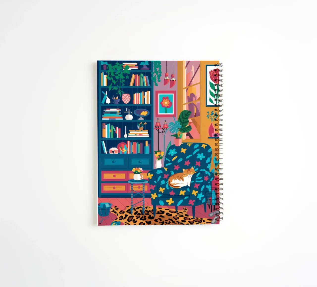 Leopard Print Reading Nook spiral notebook by FadeAura