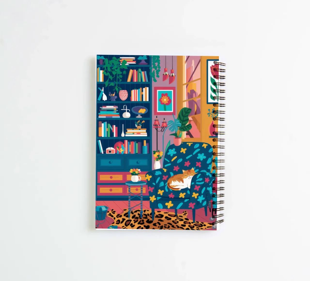 Leopard Print Reading Nook spiral notebook by FadeAura