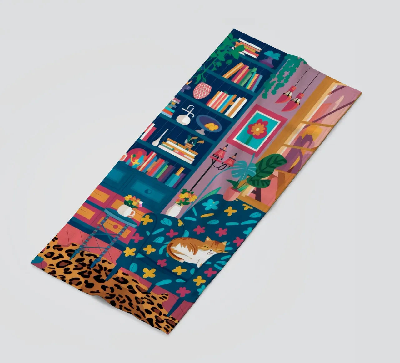 Leopard Print Reading Nook beach towel by FadeAura