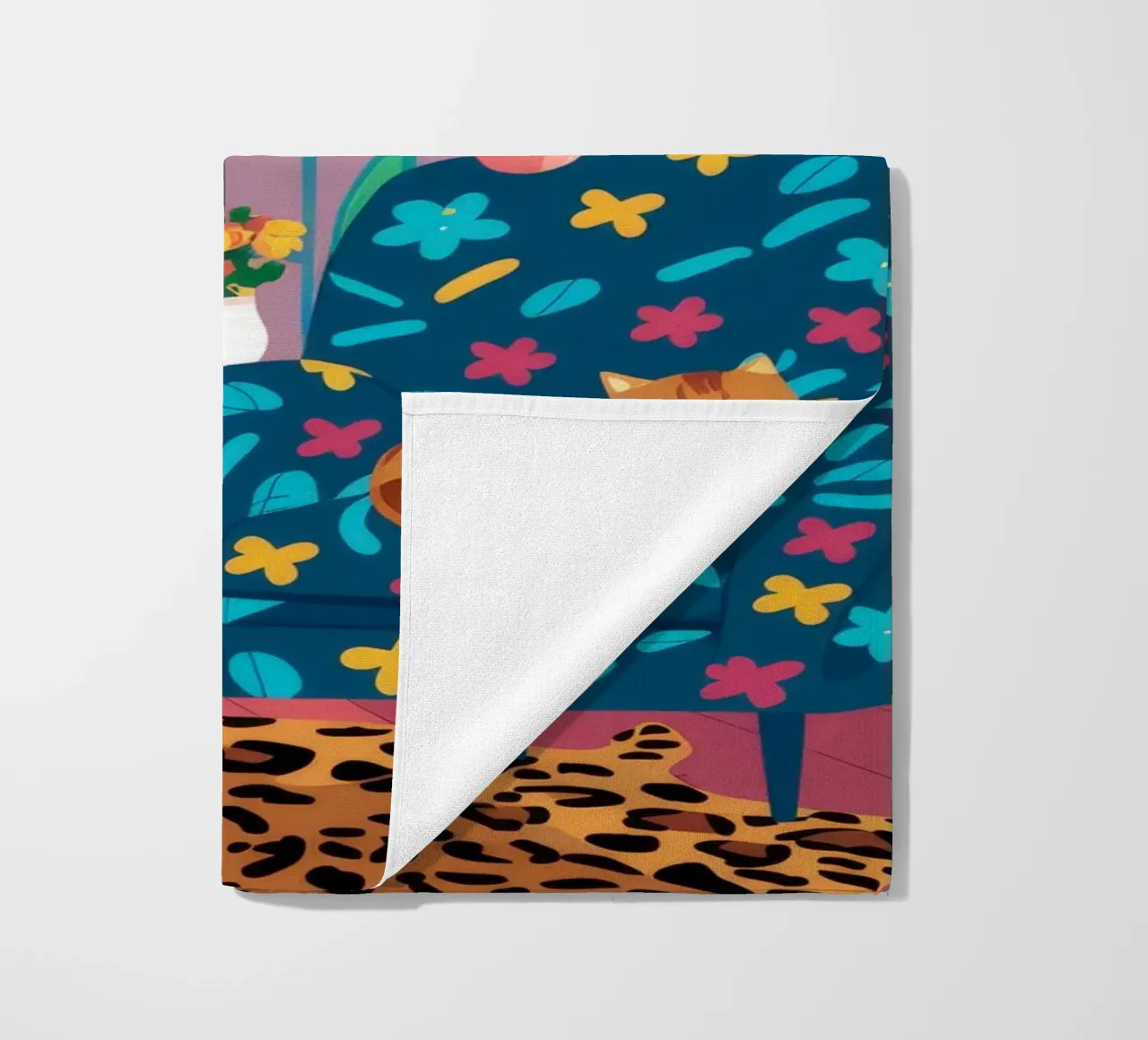 Leopard Print Reading Nook beach towel by FadeAura