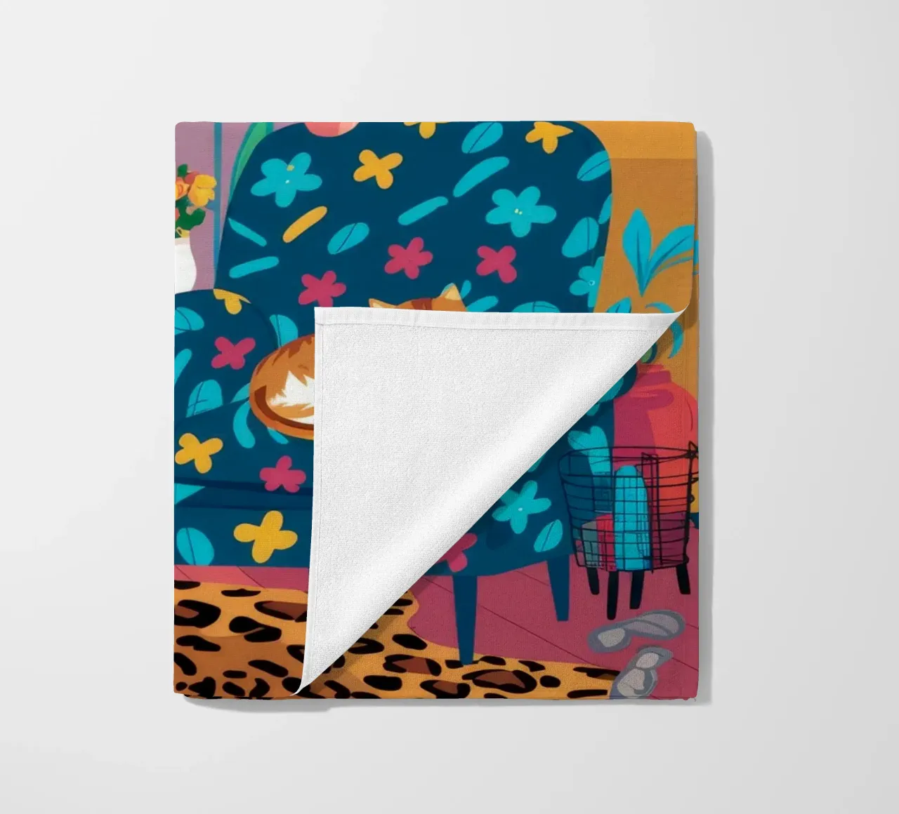 Leopard Print Reading Nook beach towel by FadeAura