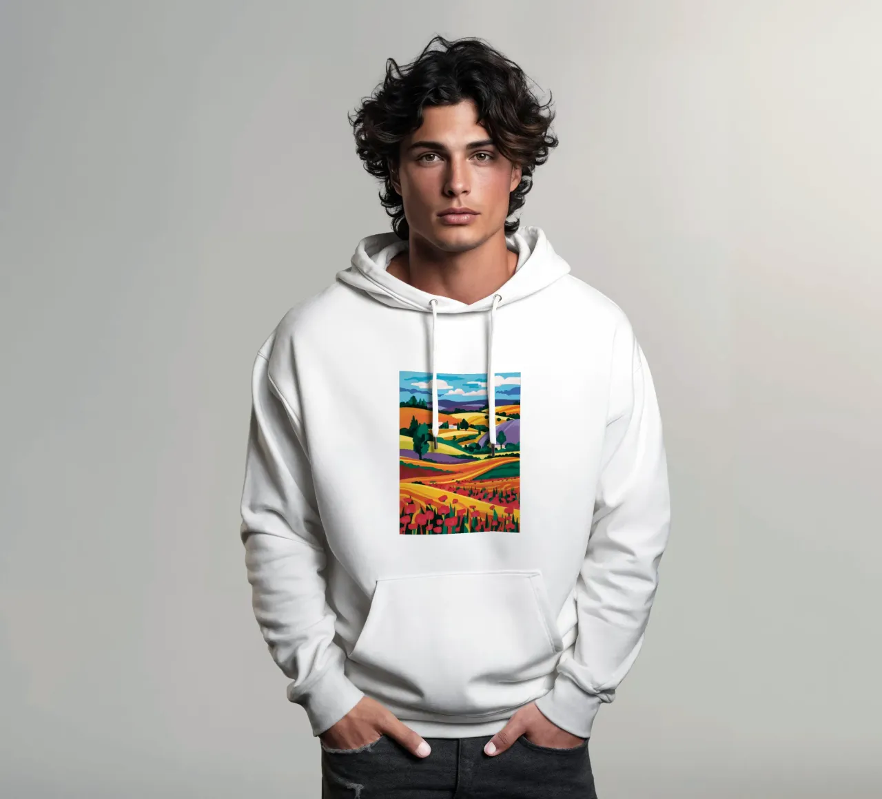 Campi di lavanda felpa con cappuccio da Muse Artworks