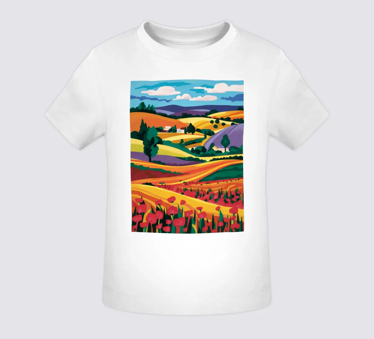 Rolling Lavender Fields baby t-shirt by Muse Artworks