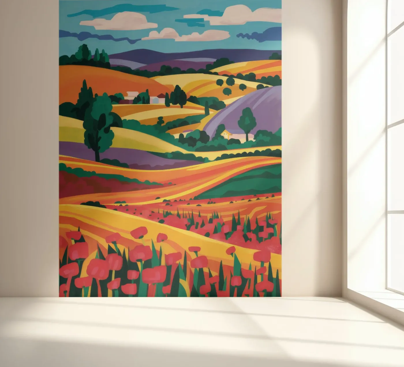 Glooiende lavendelvelden fotobehang van Muse Artworks