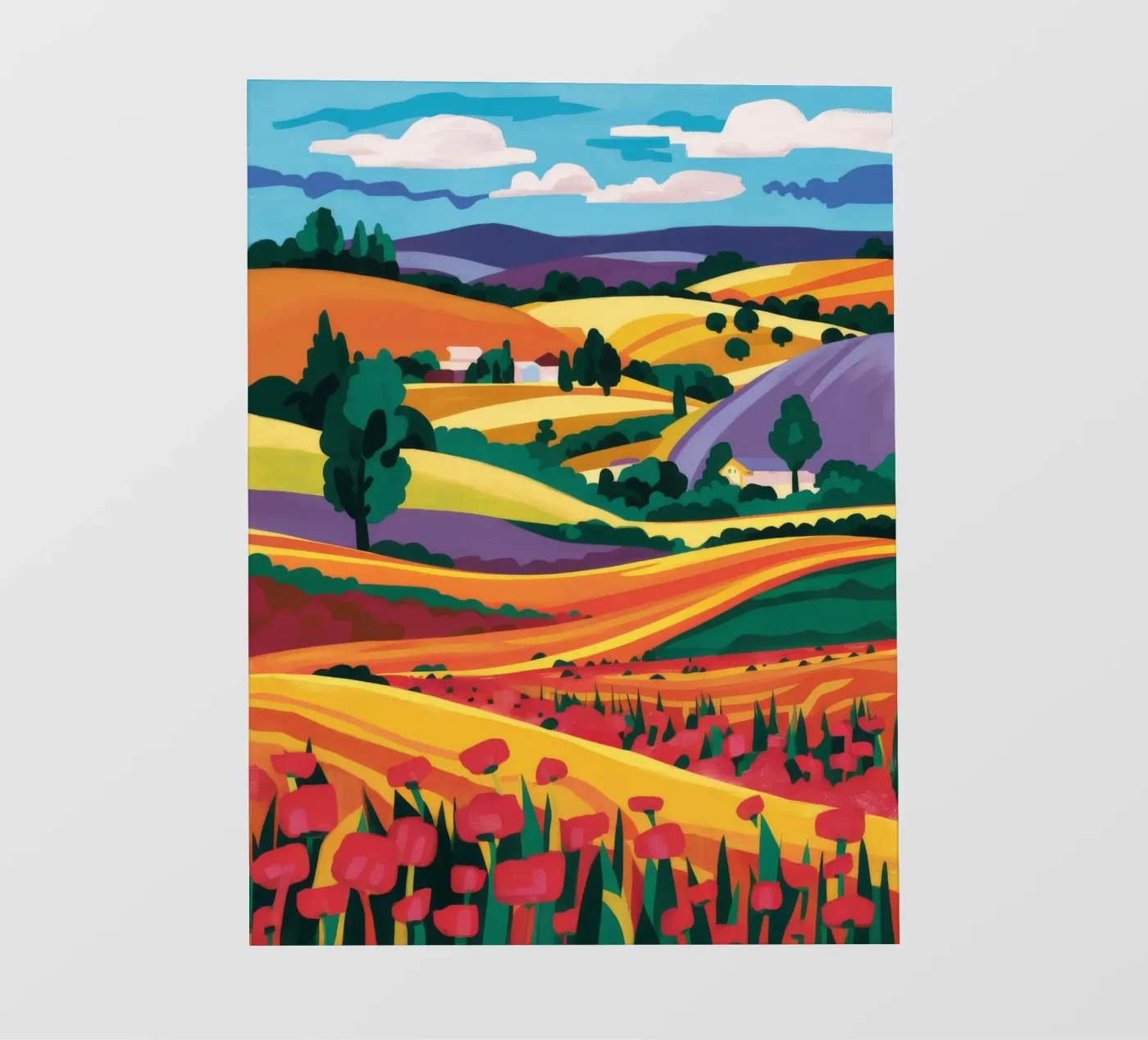 Glooiende lavendelvelden fotobehang van Muse Artworks