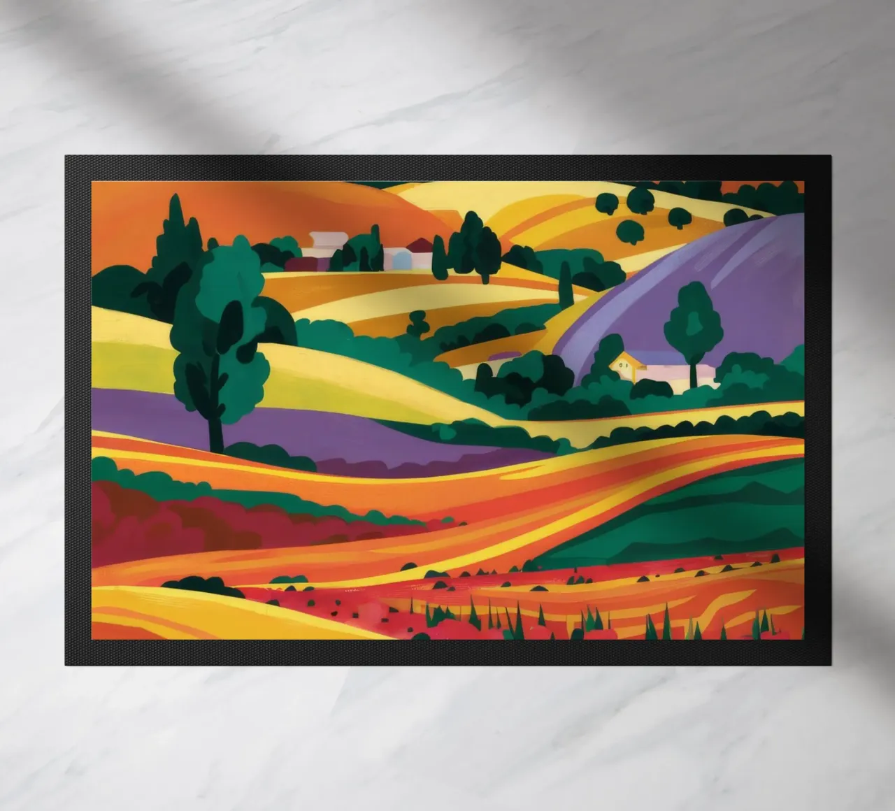 Rolling Lavender Fields doormat by Muse Artworks