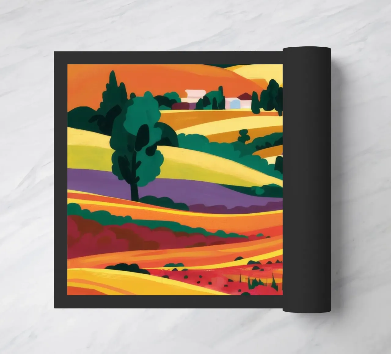 Rolling Lavender Fields doormat by Muse Artworks