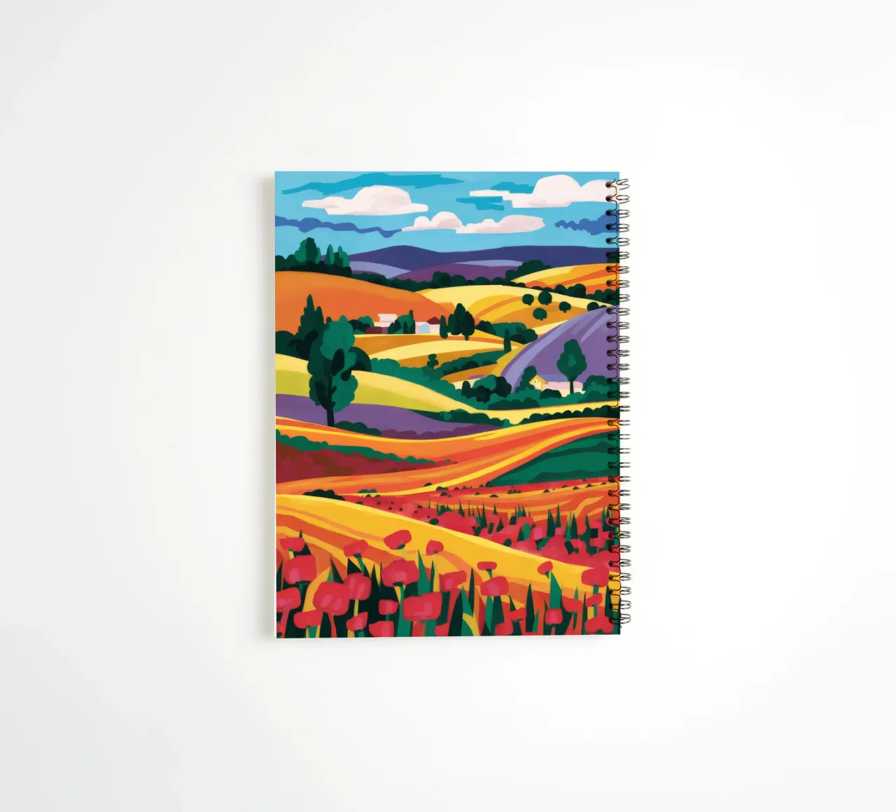 Rolling Lavender Fields spiral notebook by Muse Artworks
