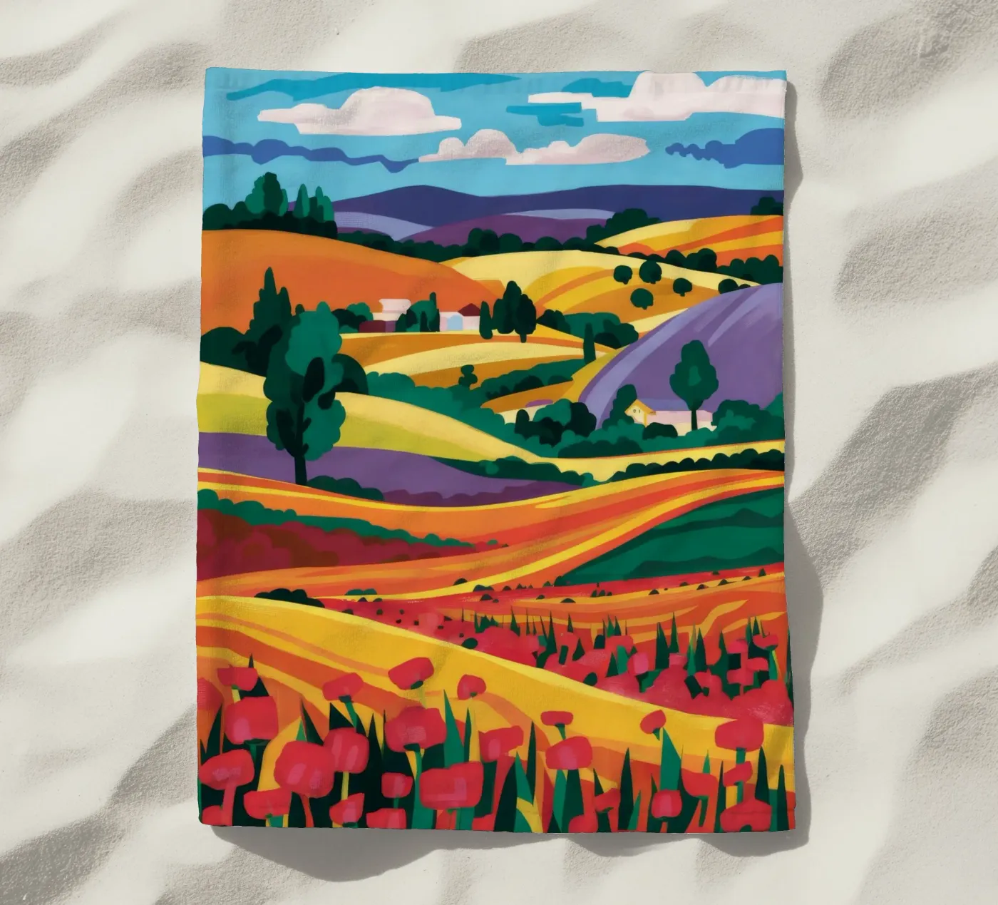 Campi di lavanda telo mare da Muse Artworks