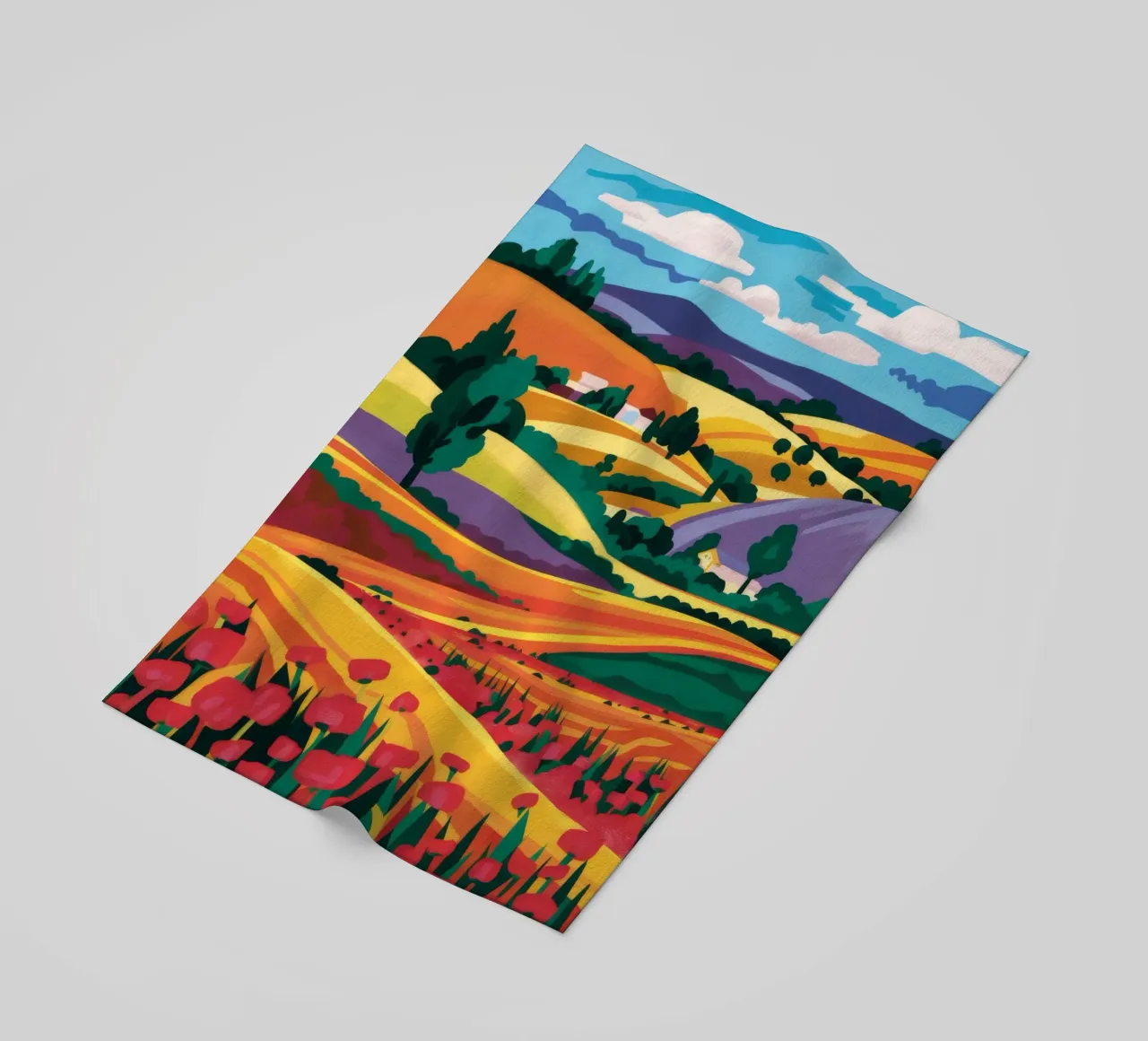 Rolling Lavender Fields beach towel by Muse Artworks