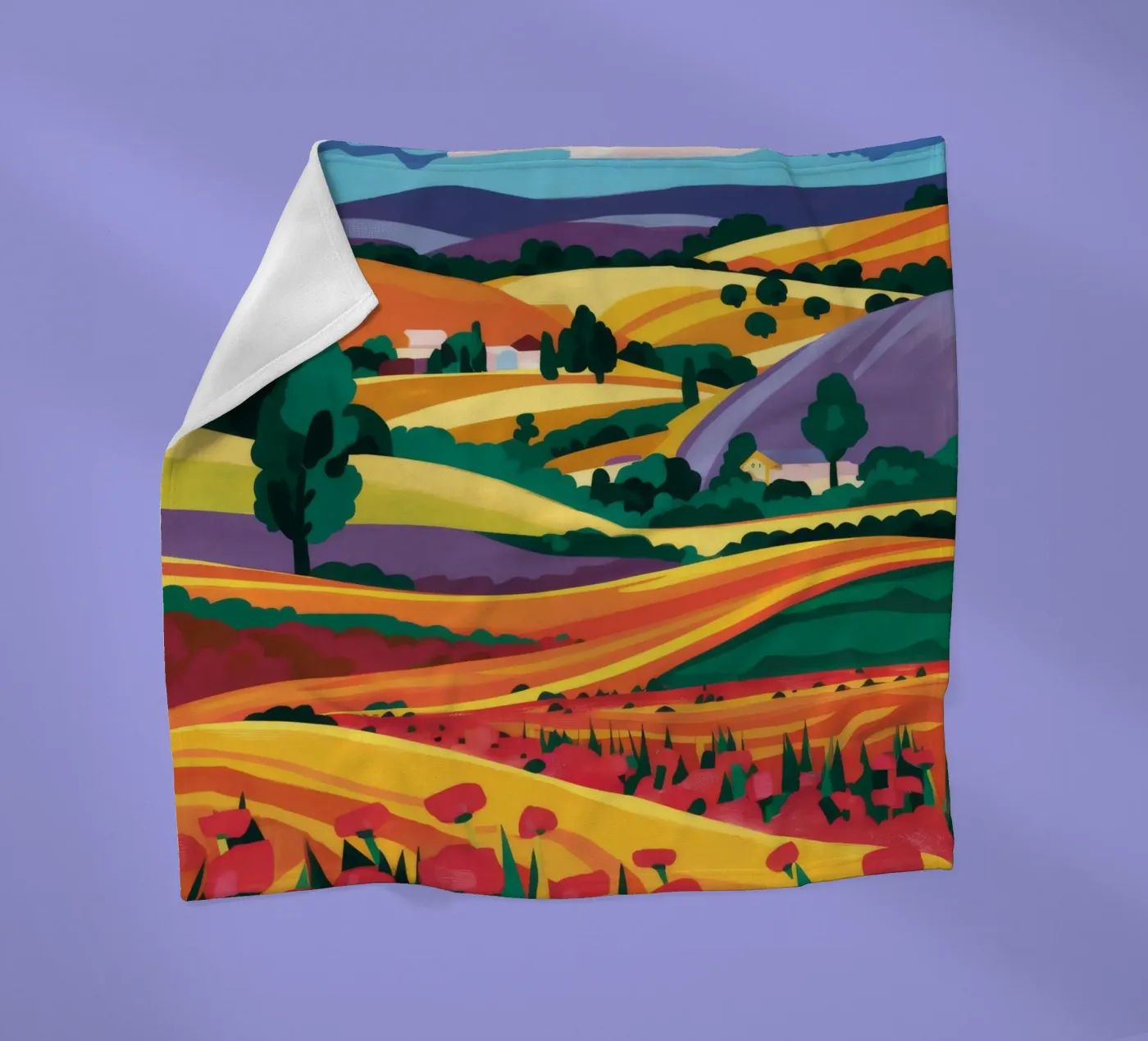 Glooiende lavendelvelden fleecedeken van Muse Artworks