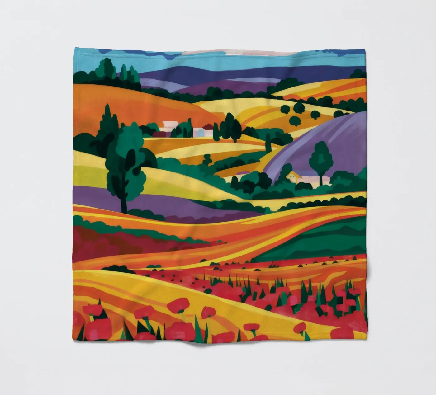 Glooiende lavendelvelden fleecedeken van Muse Artworks