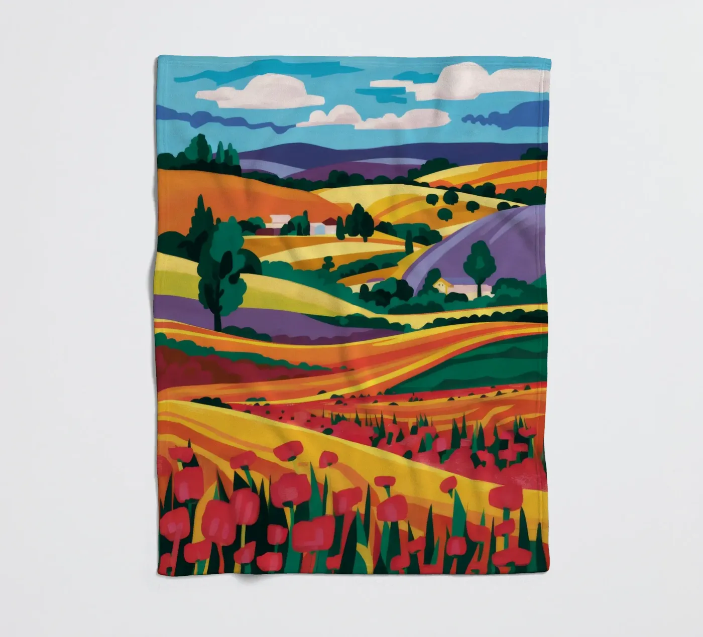 Glooiende lavendelvelden fleecedeken van Muse Artworks