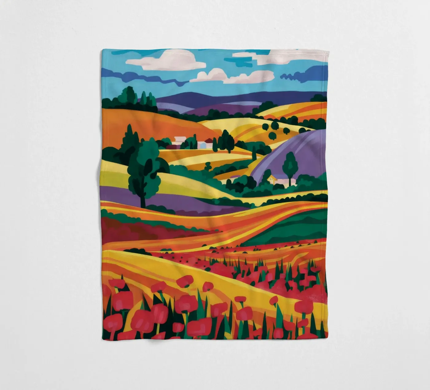 Glooiende lavendelvelden fleecedeken van Muse Artworks