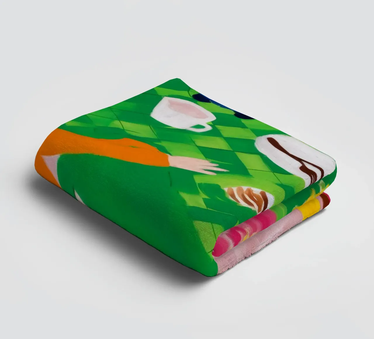 Green Face Abstraction towel by Haven Fantasy