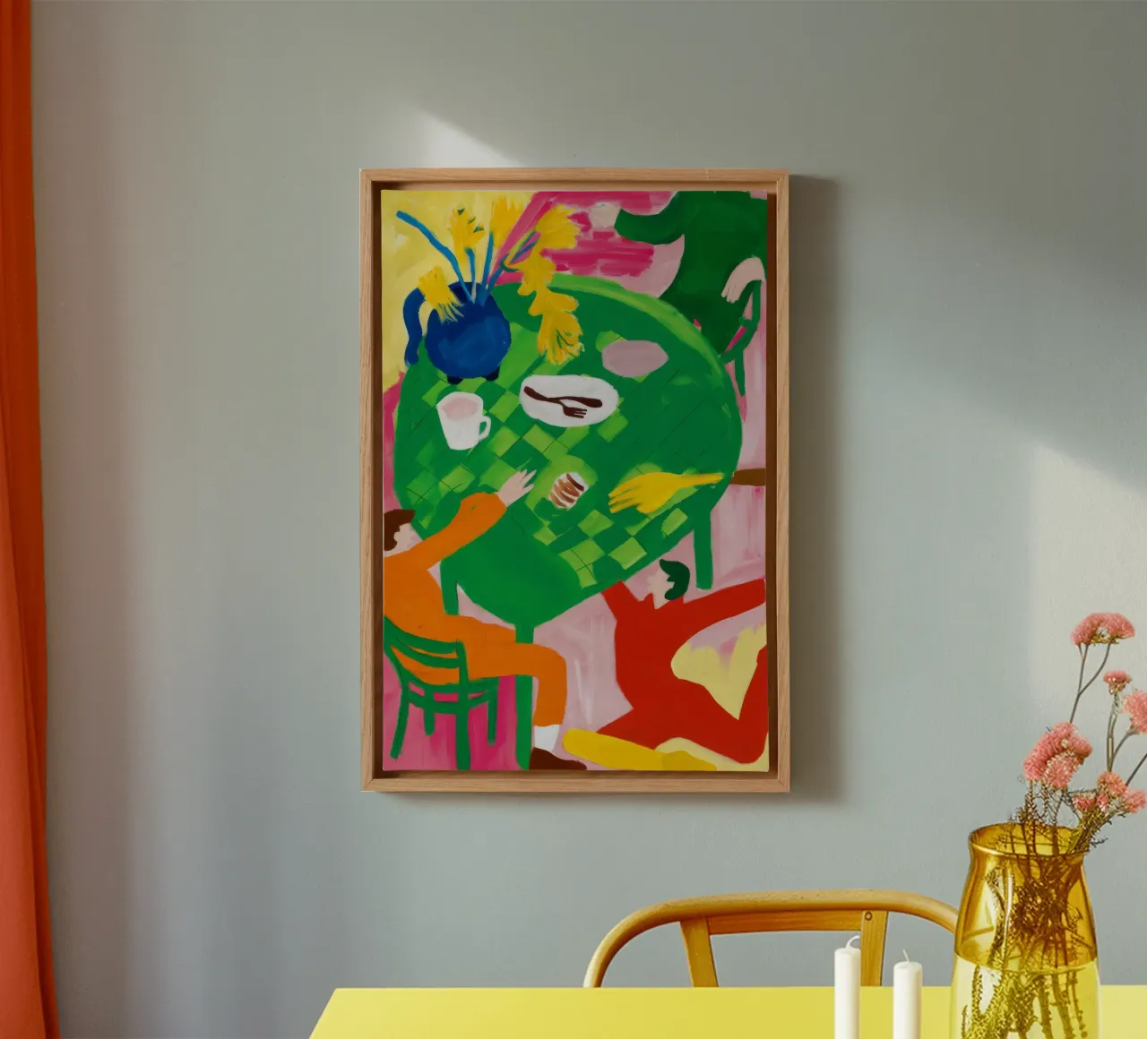 Groen gezicht abstractie canvas met Baklijst van Haven Fantasy