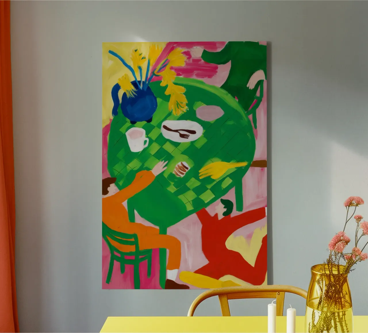 Groen gezicht abstractie canvas met Baklijst van Haven Fantasy