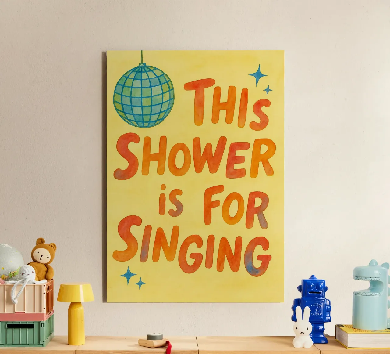 questa doccia è per cantare alluminio dibond da onelove