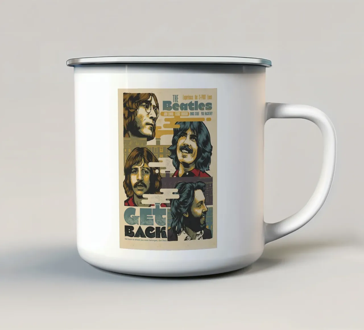 Una notte con i Beatles tazza in smalto da nabcu