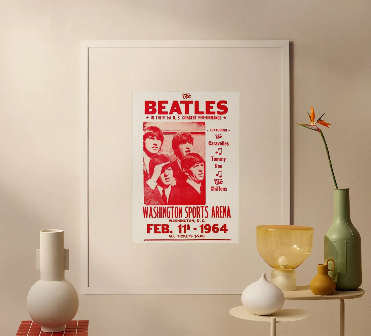 Momenti del concerto di Abbey Road poster con telaio in alluminio da nabcu