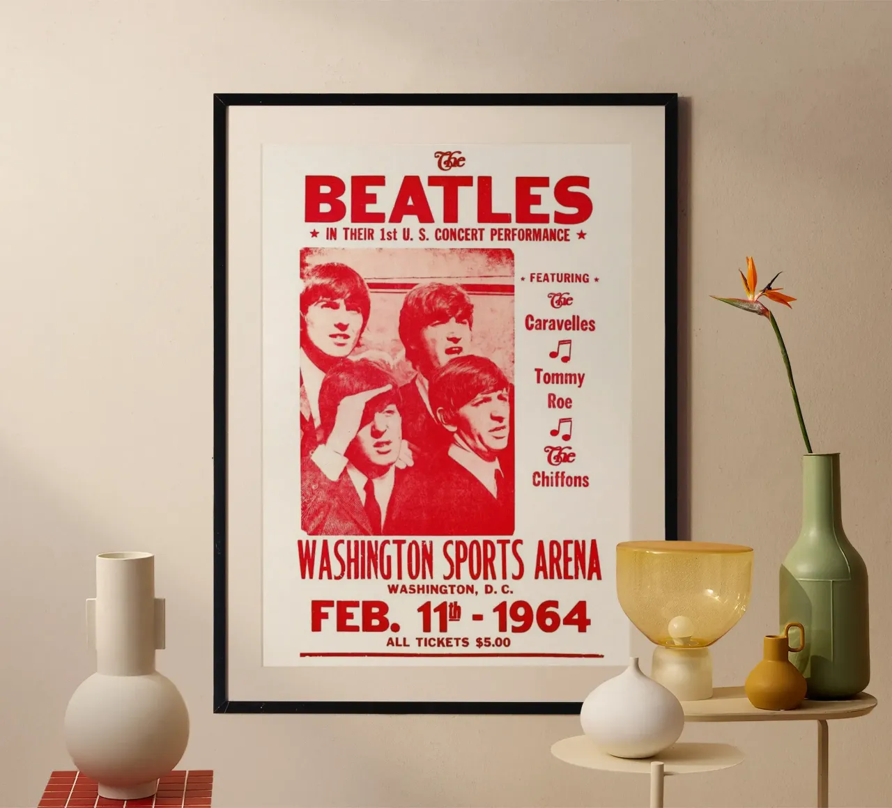 Momenti del concerto di Abbey Road poster con telaio in alluminio da nabcu