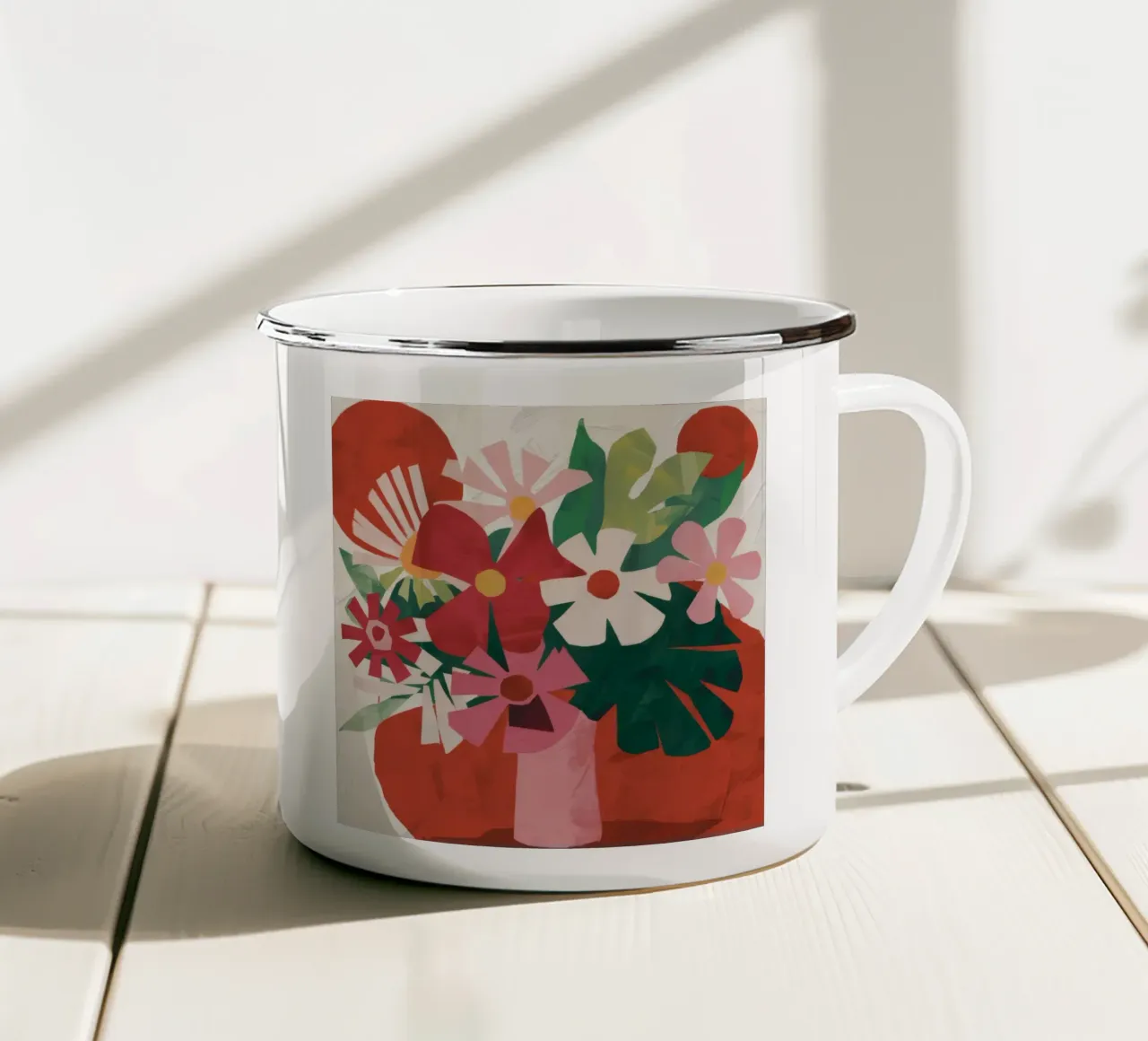 Monstera bloei viering emaille mok van Fable Tempa