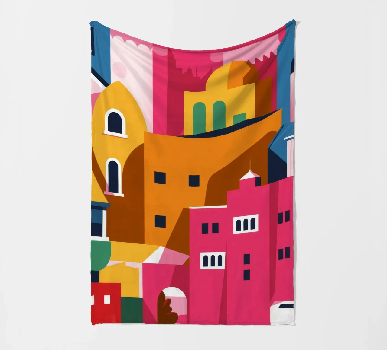 Città collinare colorata coperta in pile da Muse Artworks