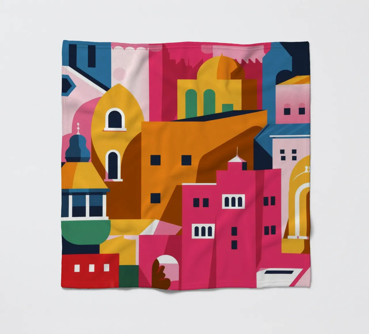 Città collinare colorata coperta in pile da Muse Artworks