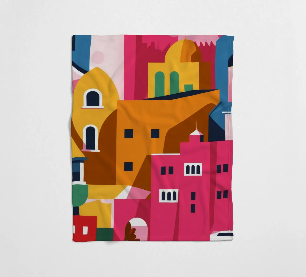 Città collinare colorata coperta in pile da Muse Artworks