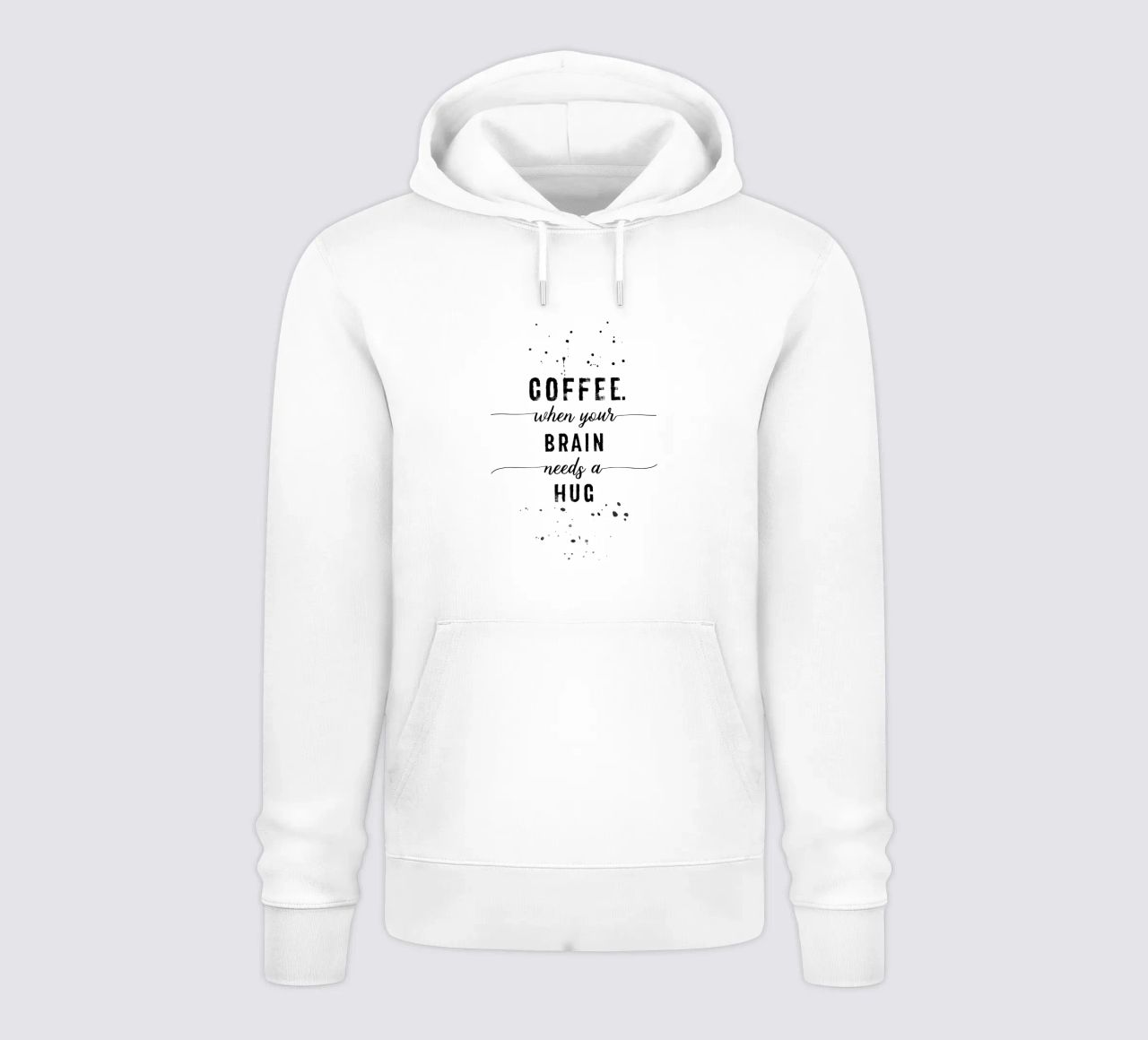 TEXT ART Coffee - when your brain needs a hug felpa con cappuccio da Melanie Viola