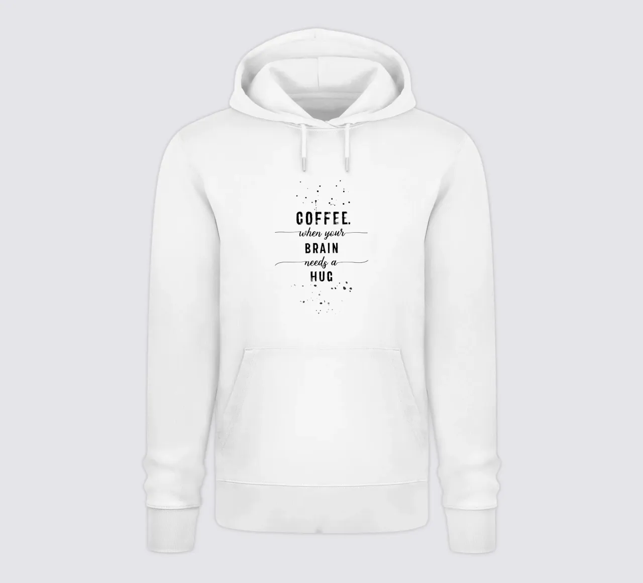 TEXT ART Coffee - when your brain needs a hug felpa con cappuccio da Melanie Viola