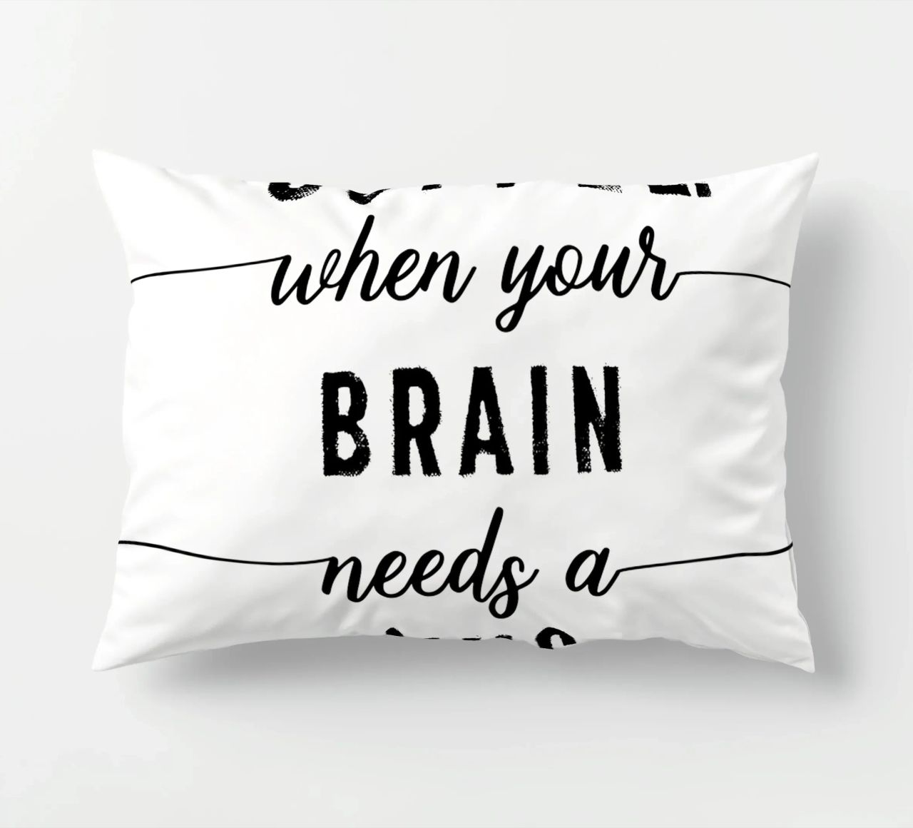 TEXT ART Coffee - when your brain needs a hug cuscino da Melanie Viola