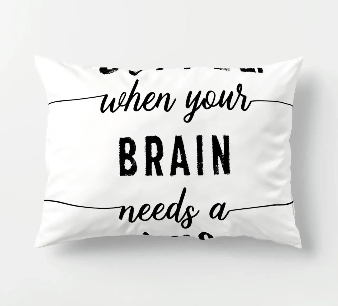 TEXT ART Coffee - when your brain needs a hug cuscino da Melanie Viola