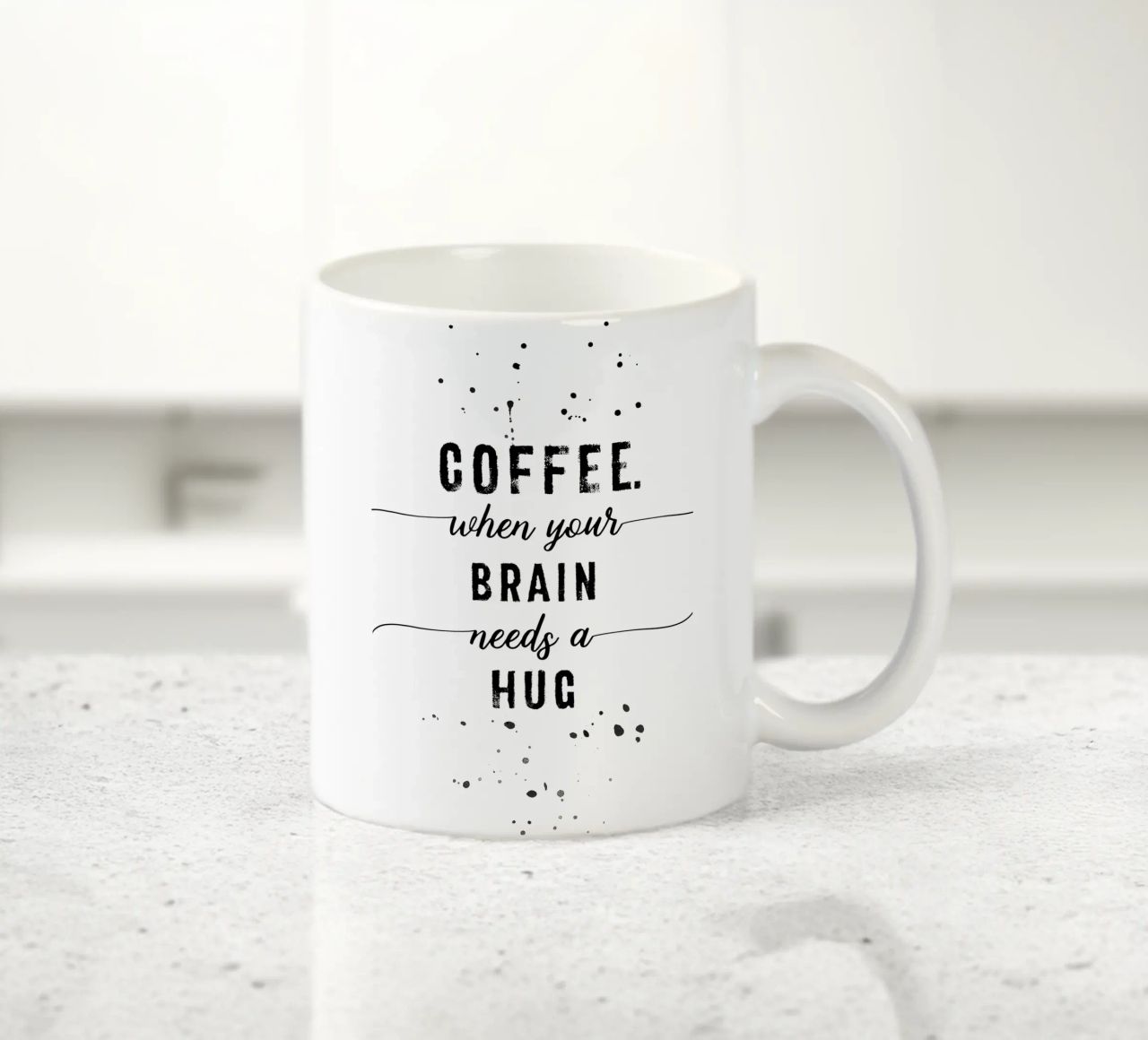 TEXT ART Coffee - when your brain needs a hug tazza in ceramica da Melanie Viola