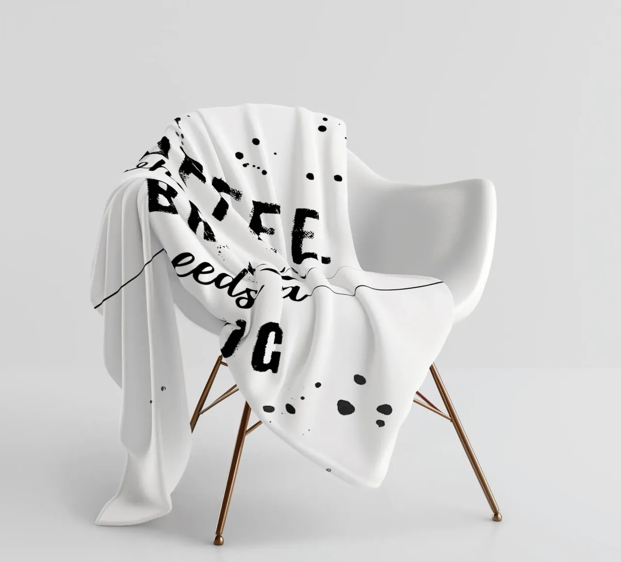 TEXT ART Coffee - when your brain needs a hug coperta in pile da Melanie Viola