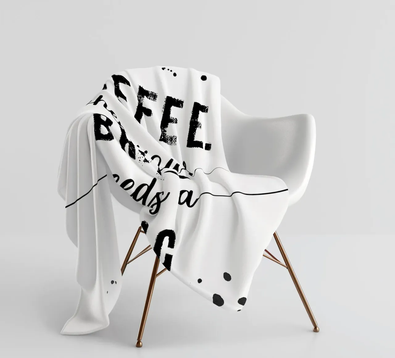 TEXT ART Coffee - when your brain needs a hug coperta in pile da Melanie Viola