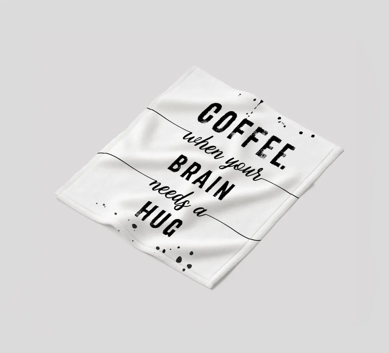 TEXT ART Coffee - when your brain needs a hug coperta in pile da Melanie Viola